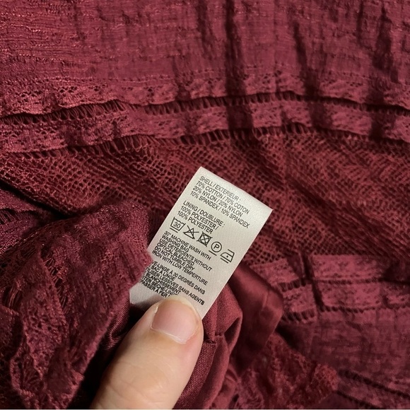 Ganni Maroon Red Lace Peplum Tank Top Small M2 - Picture 8 of 11